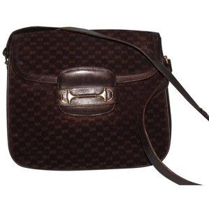 Gucci Brown Micro Guccissima Suede & Leather 1955 Horsebit Bag